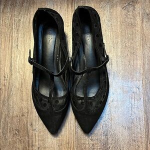 mark. Black Mesh Detail Flats